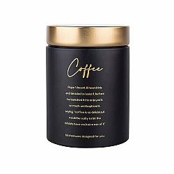 Altom Plechová dóza s vekom Coffee, čierna, 