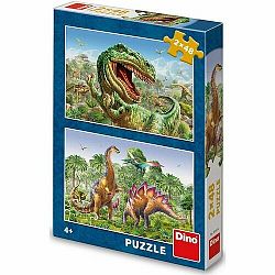 Dino Puzzle Súboj dinosaurov, 2x 48 dielikov