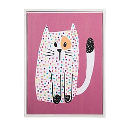 Obraz na plátne Dotted kitten ružová, 30 x 40 cm