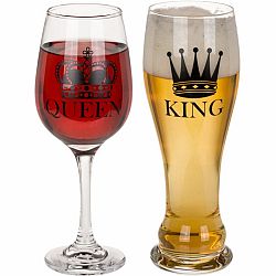 Poháre pre pár King a Queen, 600 ml a 430 ml 