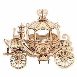 RoboTime drevené 3D puzzle Rozprávkový kočiar