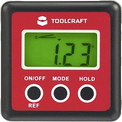TOOLCRAFT Digitálna vodováha a uhlomer, 7,5 x 5 cm