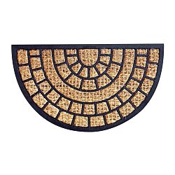 Toro Kokosová rohožka Squares polkruh, 40 x 70 cm