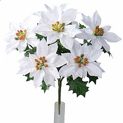 Umelá vianočné Poinsettia biela, 30 cm