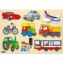 Woody Puzzle na doske Dopravné prostriedky