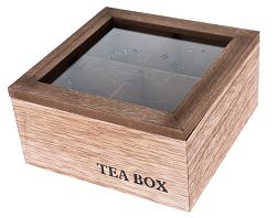 Box na čaj Vintage Home 16x8 cm, drevený%