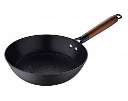 Wok panvica Odin 24 cm, železo, čierna%