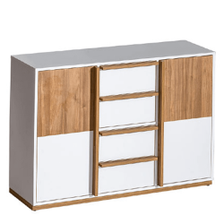 Komoda, orech select/biela, KNOX E6