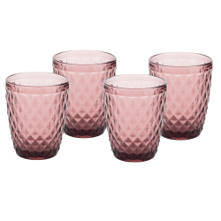 Retro poháre na vodu, 4ks, 240ml, červená, VERITAS TYP 2