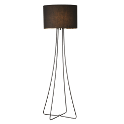 Stojacia lampa, čierny kov/látka, CINDA TYP 12 F4813