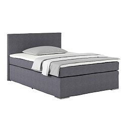 Posteľ Boxspring Nero Pl: 140/200cm, Tmavosivá