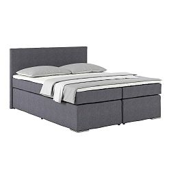 Posteľ Boxspring Nero Pl: 160/200cm, Tmavosivá