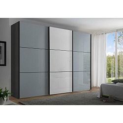 Skriňa Includo Glas Sklo Biele/sivé,š.cca 280cm