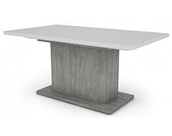 Jedálenský stôl Paulo 160x90 cm, biely/beton, rozkladací%