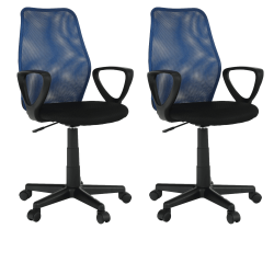 2 kusy, kancelárska stolička, modrá/čierna, BST 2010 NEW