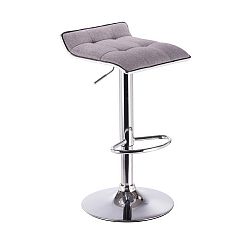 Barová stolička, sivá/chróm, FUEGO, rozbalený tovar