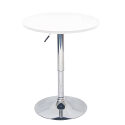 Barový stôl s nastaviteľnou výškou, biela, BRANY NEW