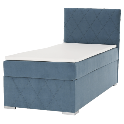 Boxspringová posteľ, jednolôžko, modrá, 80x200, pravá, PAXTON