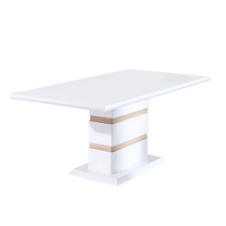 Jedálenský stôl, biela lesk HG, MADOS