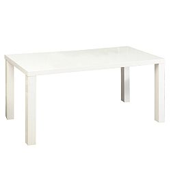 Jedálenský stôl, biela vysoký lesk HG, ASPER TYP 2