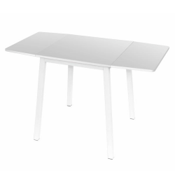 Jedálenský stôl, MDF fóliovaná/kov, biela, MAURO