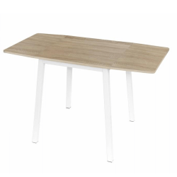 Jedálenský stôl, MDF fóliovaná/kov, dub sonoma/biela, MAURO