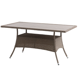 Jedálenský stôl, prírodná/ratan/hliník/artwood, STRIB