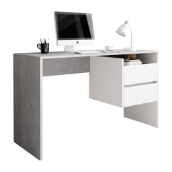 PC stôl, betón/biely mat, TULIO