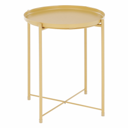 Príručný stolík s odnímateľnou táckou, žltá, TRIDER