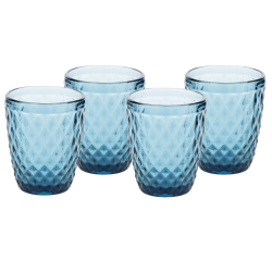 Retro poháre na vodu, 4ks, 240ml, modrá, VERITAS TYP 2
