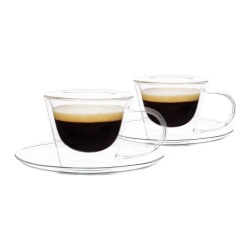 Termo pohár šálka na espresso s podšálkami, 2ks, 80ml, HOTCOOL TYP 4