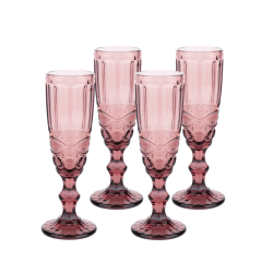 Vintage poháre na šampanské, 4ks, 150ml, červená, SAVOY TYP 4