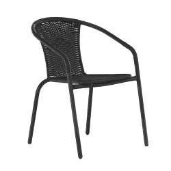 Záhradná ratanová stolička, čierna, BOJAR