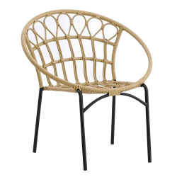 Záhradná stolička, prírodná/čierna, ELDIA