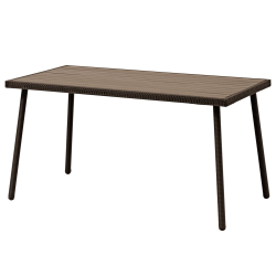 Záhradný stôl, hnedá, oceľ/ratan/artwood, SANDVIKA