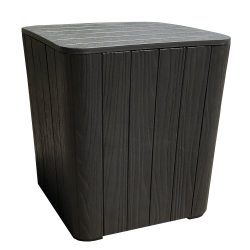 Záhradný úložný box/príručný stolík, čierna, IBLIS